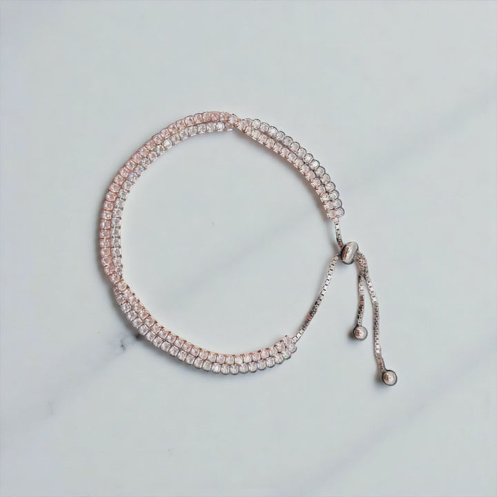 Silver & Rosegold Sparkling Bracelet